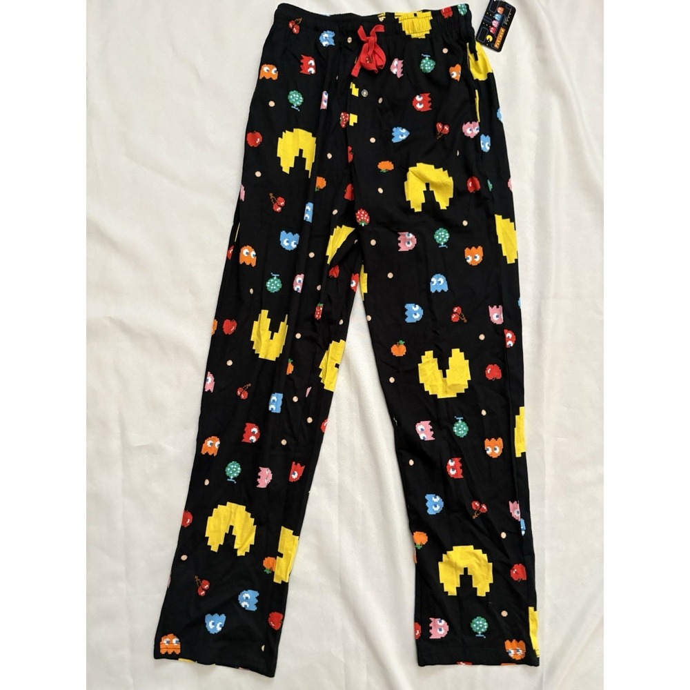 NEW Pac-Man Arcade  Allover Pattern Plush Pajama Pants PAC-MAN PANTS SIZE SMALL